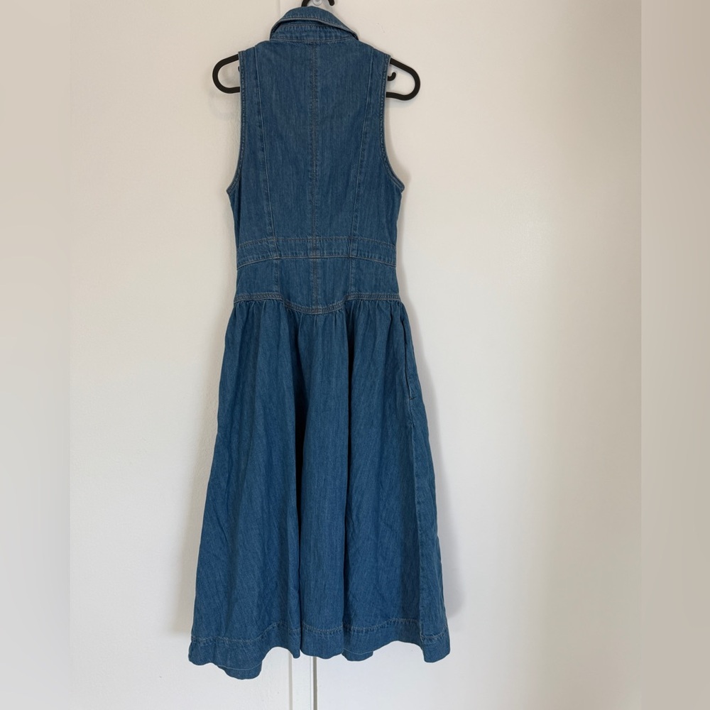 Reformation Blue Sleeveless Denim Midi Dress - Picture 5 of 6